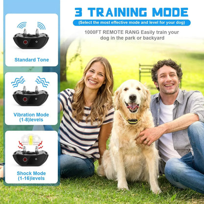 Dog Training Collar W/ Remote; Shock Electric Vibrator Sound USB Rechargeable