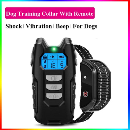 Dog Training Collar W/ Remote; Shock Electric Vibrator Sound USB Rechargeable