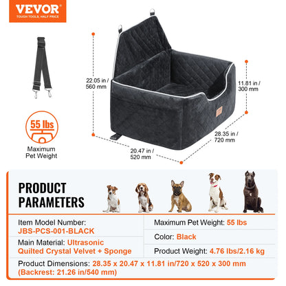 Dog Car Seat; Dog Booster Seat for Car; 55 lbs