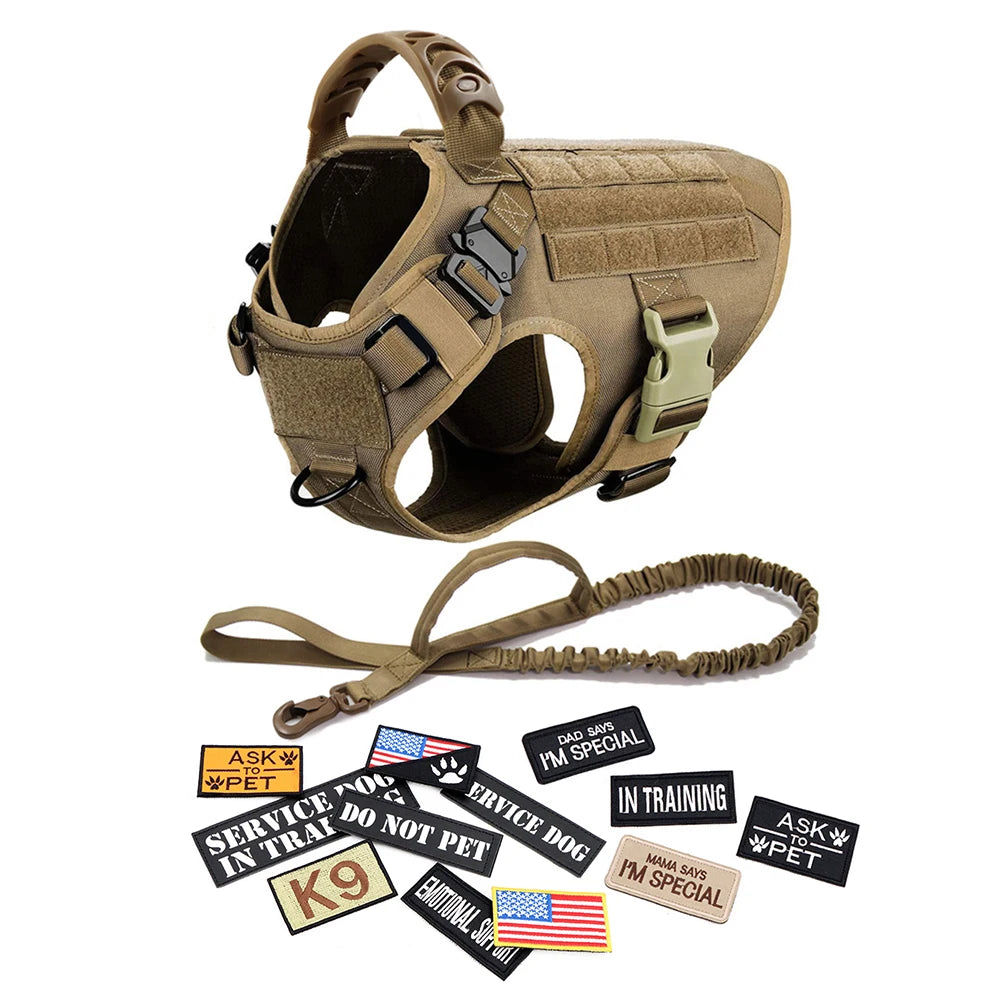 Military  Dog Harness , Collar ,Leash ; Bags Patches Set;