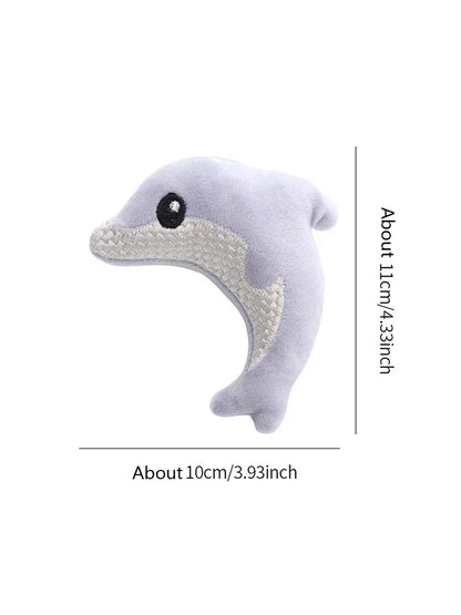 Cat toystuffed  baby dolphin w/ catnip nibble toy