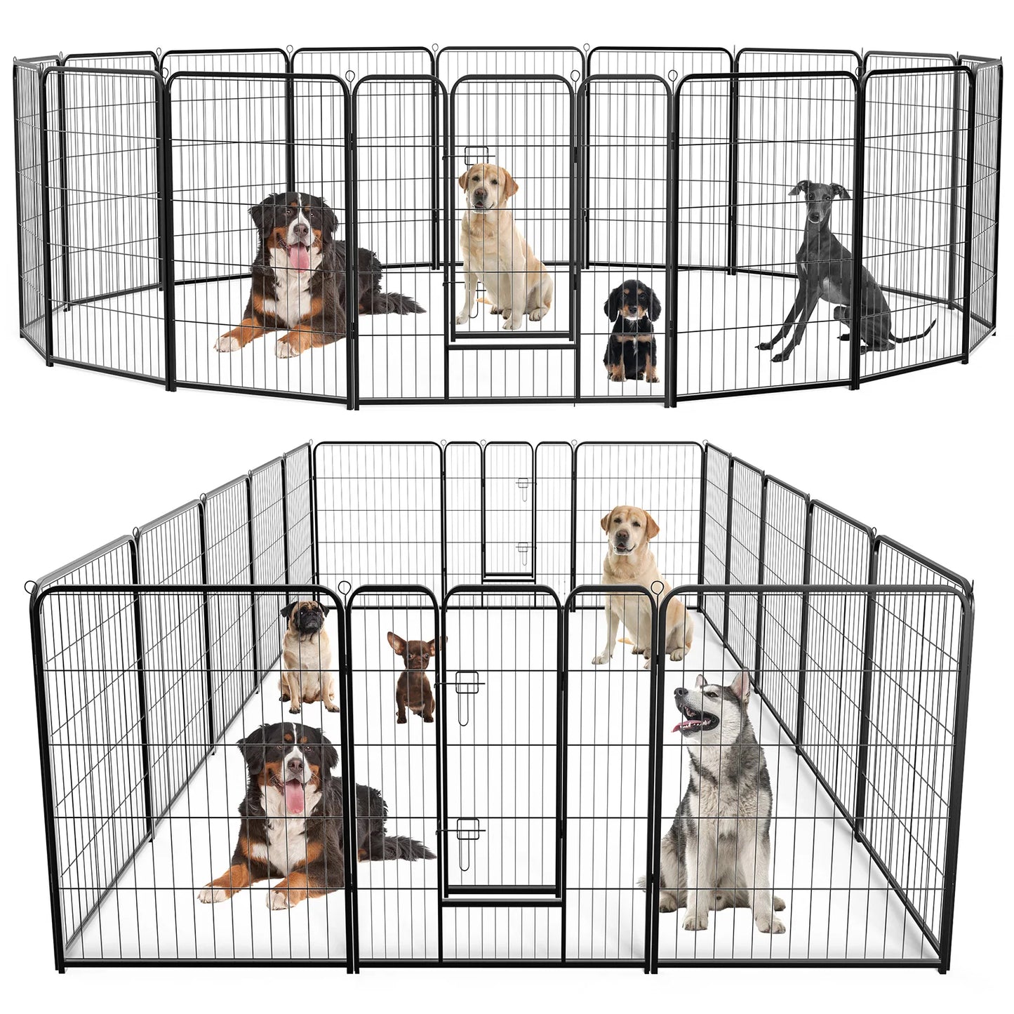16 Panel  Playpen Indoor; Pet Fence for Yard; w/2 Doors;