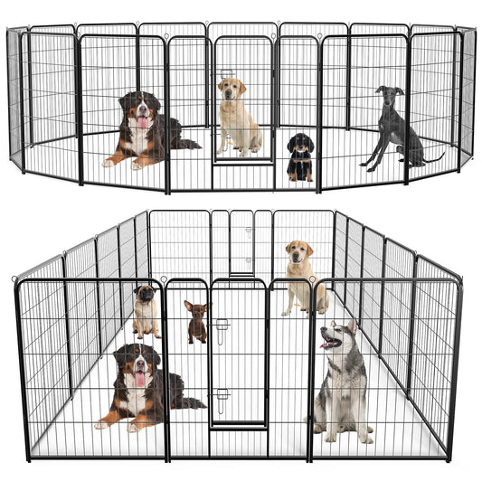 16 Panel  Playpen Indoor; Pet Fence for Yard; w/2 Doors;