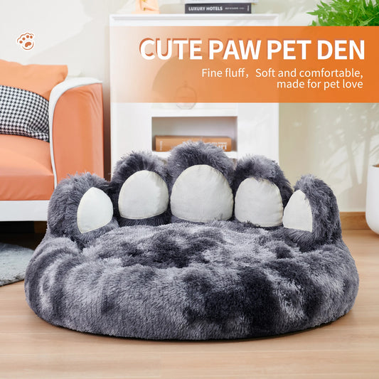 Comfy Pet  Bed Paw Shape; WarmBed PlushDog/ Cat;