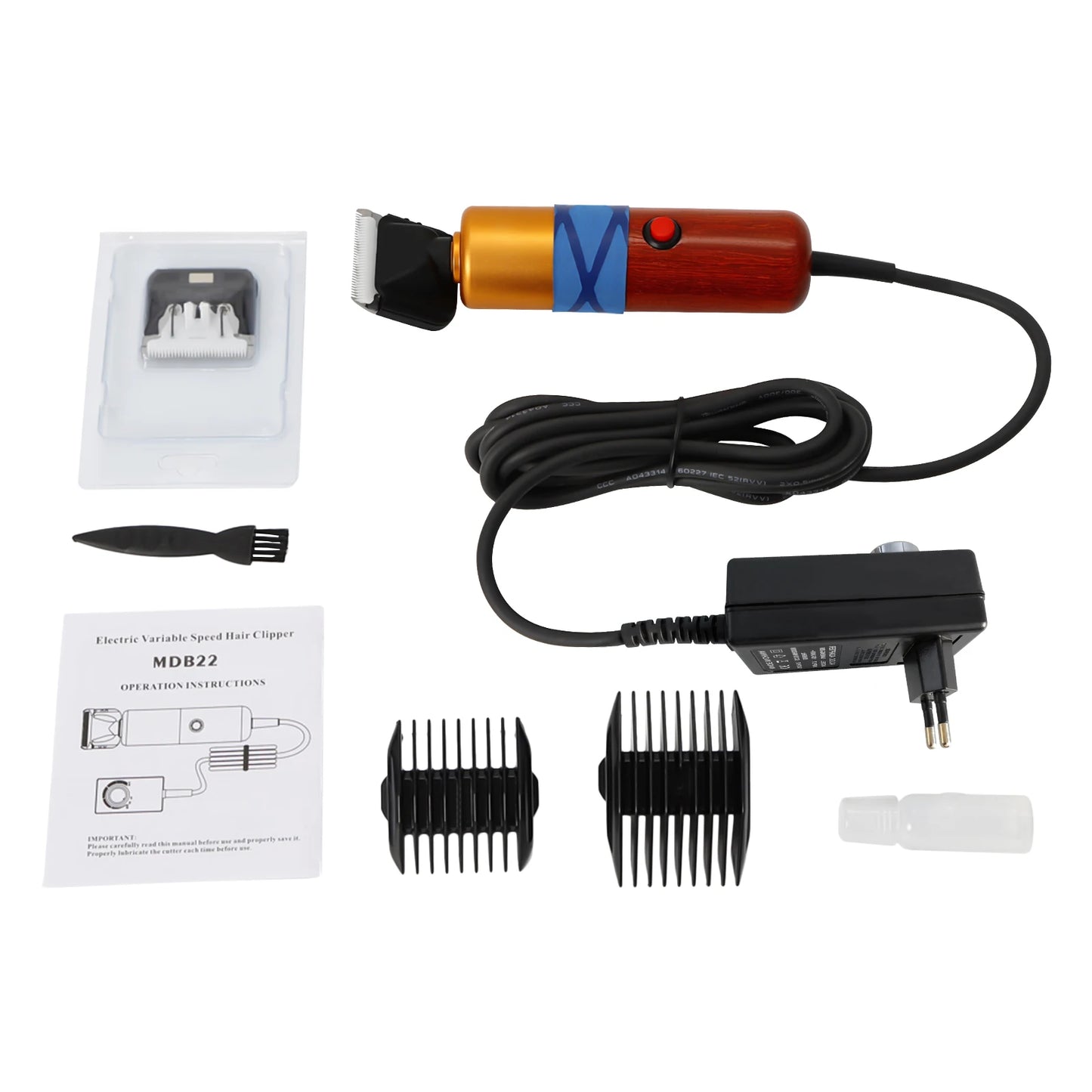 Corded Electric Pet clippers ; Speed Range for Shave Long-Haired Cats & Dogs; Nylon Steel Ceramics Blade;