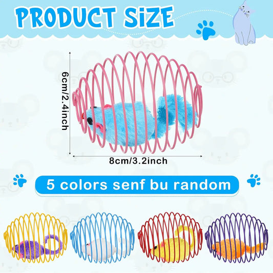 5 cat spring balls, stretchable spring toys,