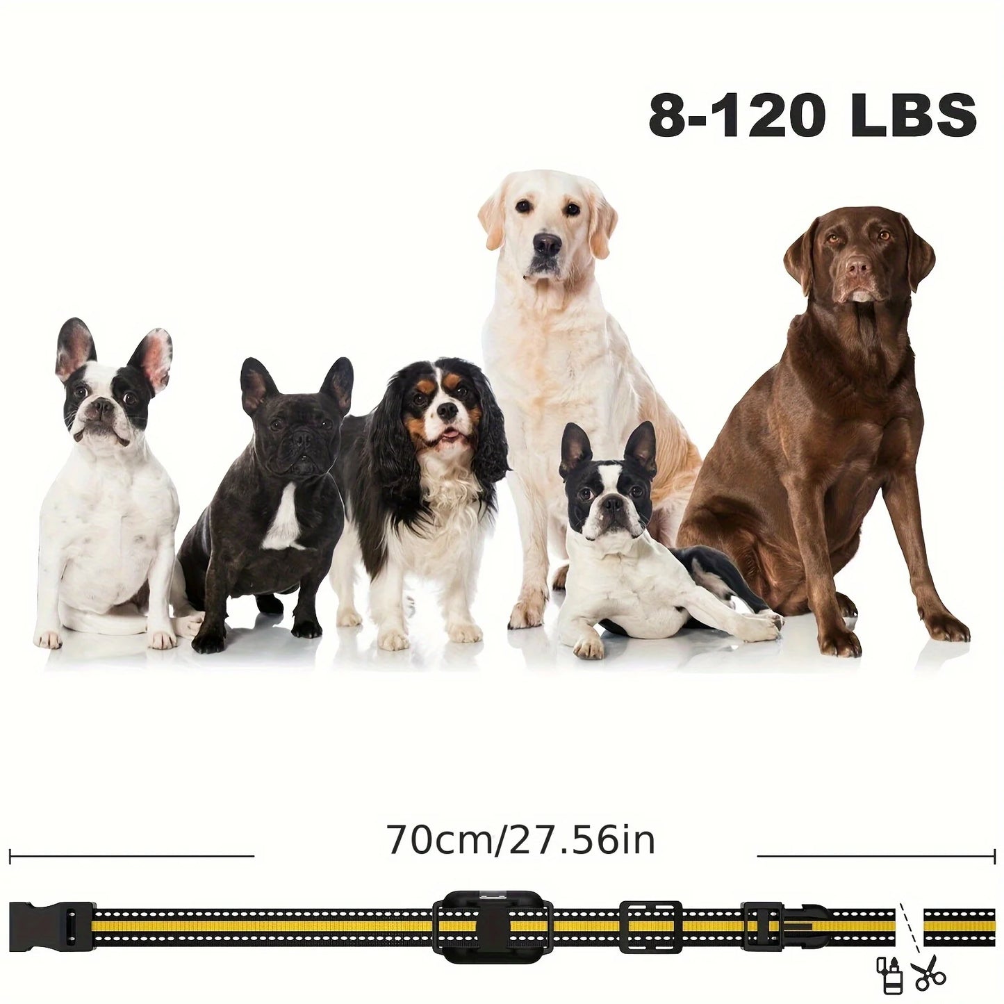 Electric Dog Training Collar; Rechargeable Anti Barking Shock Vibration;