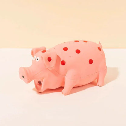 Squeaky Pig Dog Toy Latex Rubber;