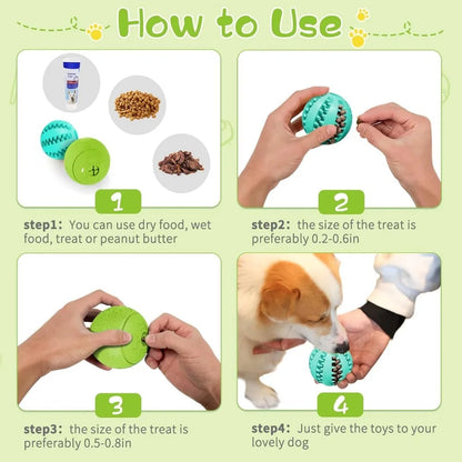 Dog Toys for Treat Dispensing; Teething Treat Ball; Slow Feeder;