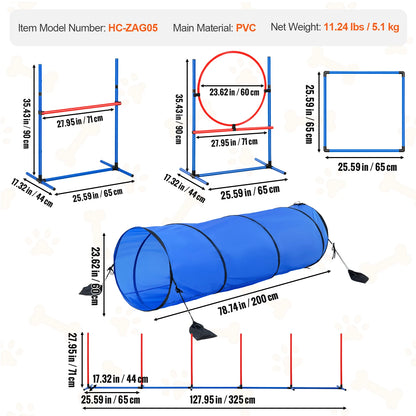 Dog Agility Training Equipment 5PCS Set Upgrade;