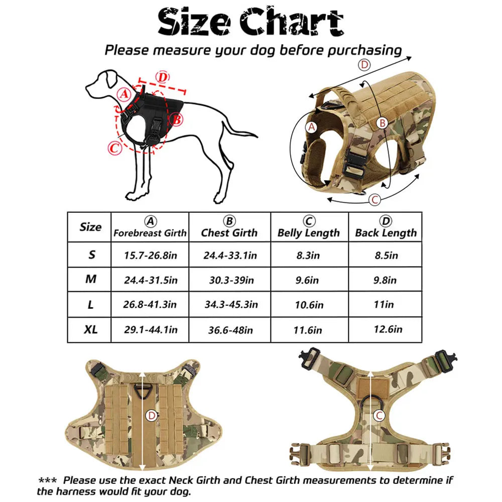 Large Dog Harness Leash Set; Walking Vest Dog Harness'