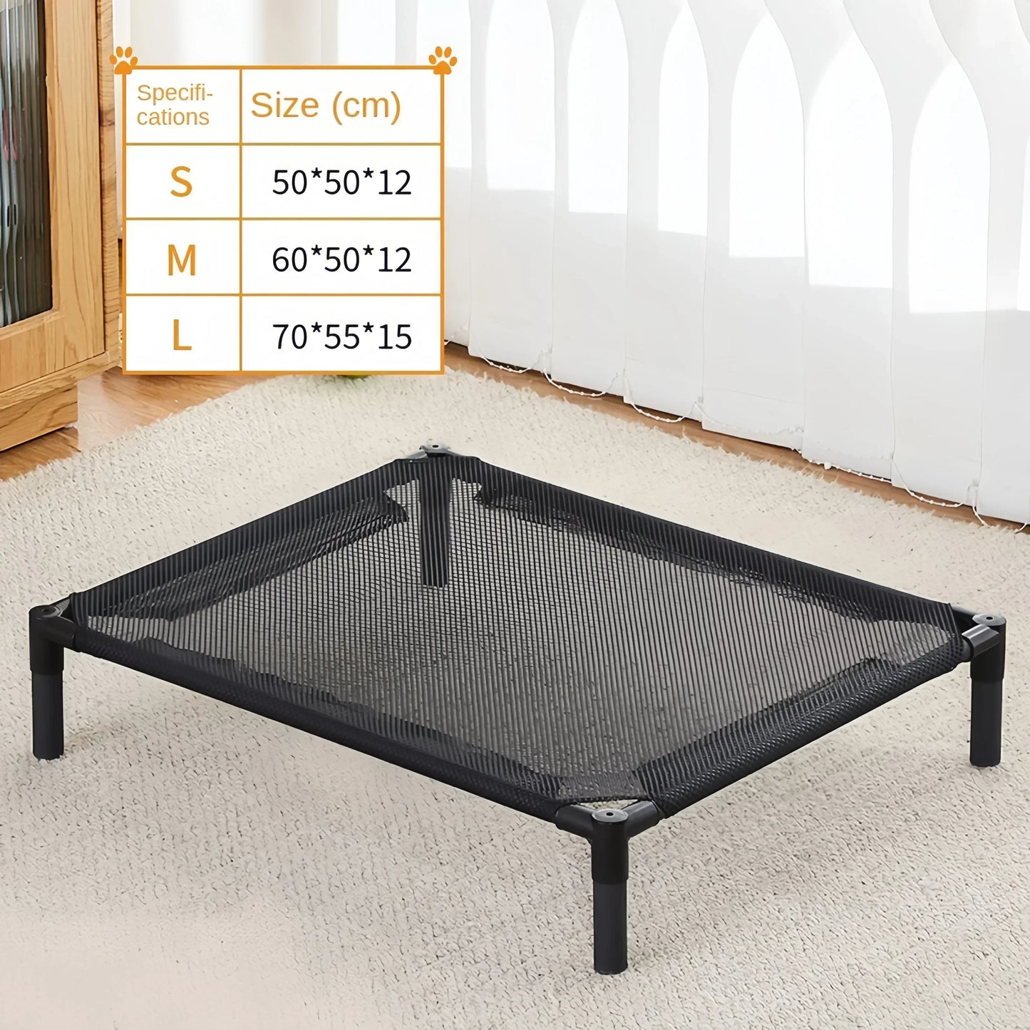 Elevated Dog Bed ; Portable Folding Pet Camping Bed;, Breathable Washable for Indoor Outdoor;