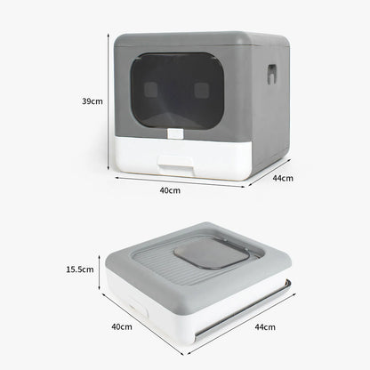 Cat Litter Box Large; Plastic Spill Proof Cat Toilet