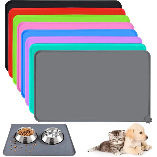 Food Mat For Feeding Bowl;  Silicone Mat -Waterproof;
