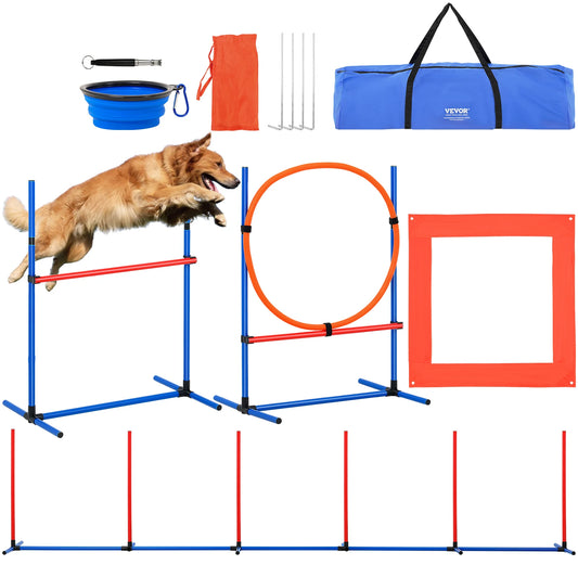 Dog Agility Training Equipment 7pc. Set;Storage bag;