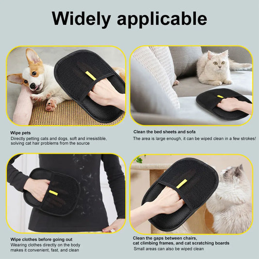 Pet Grooming Gloves Deshedding Brush Glove;  Dog Cat Rabbit with Long/Short/Curly Hair;