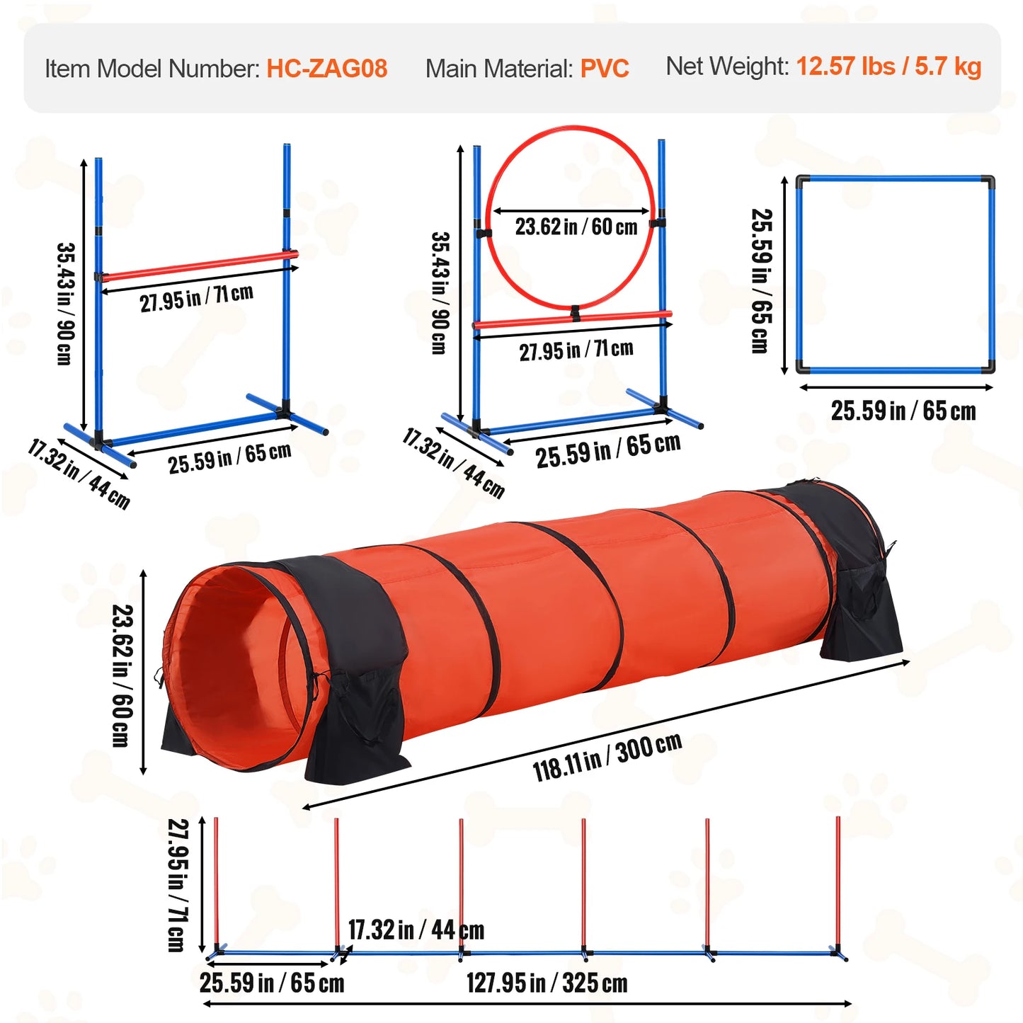 Dog Agility Training Equipment 5PCS Set Upgrade;