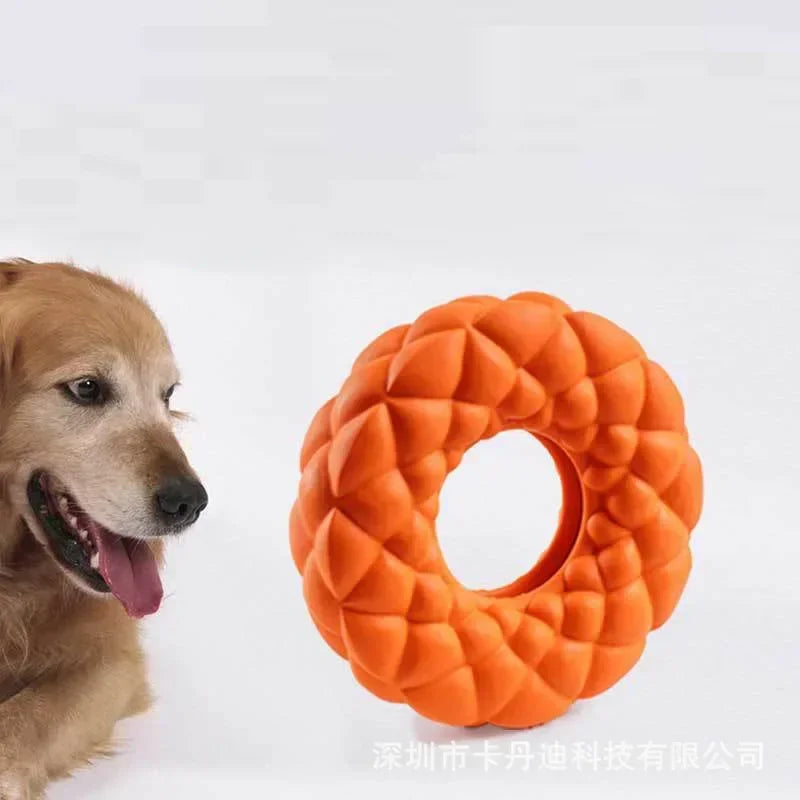 Dog Chewing Toy; Foraging Rubber Ring;