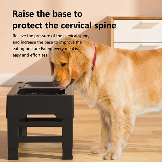 Elevated Dog Food  Feeder; Raised Dog Bowl Stand w/  Bowls;