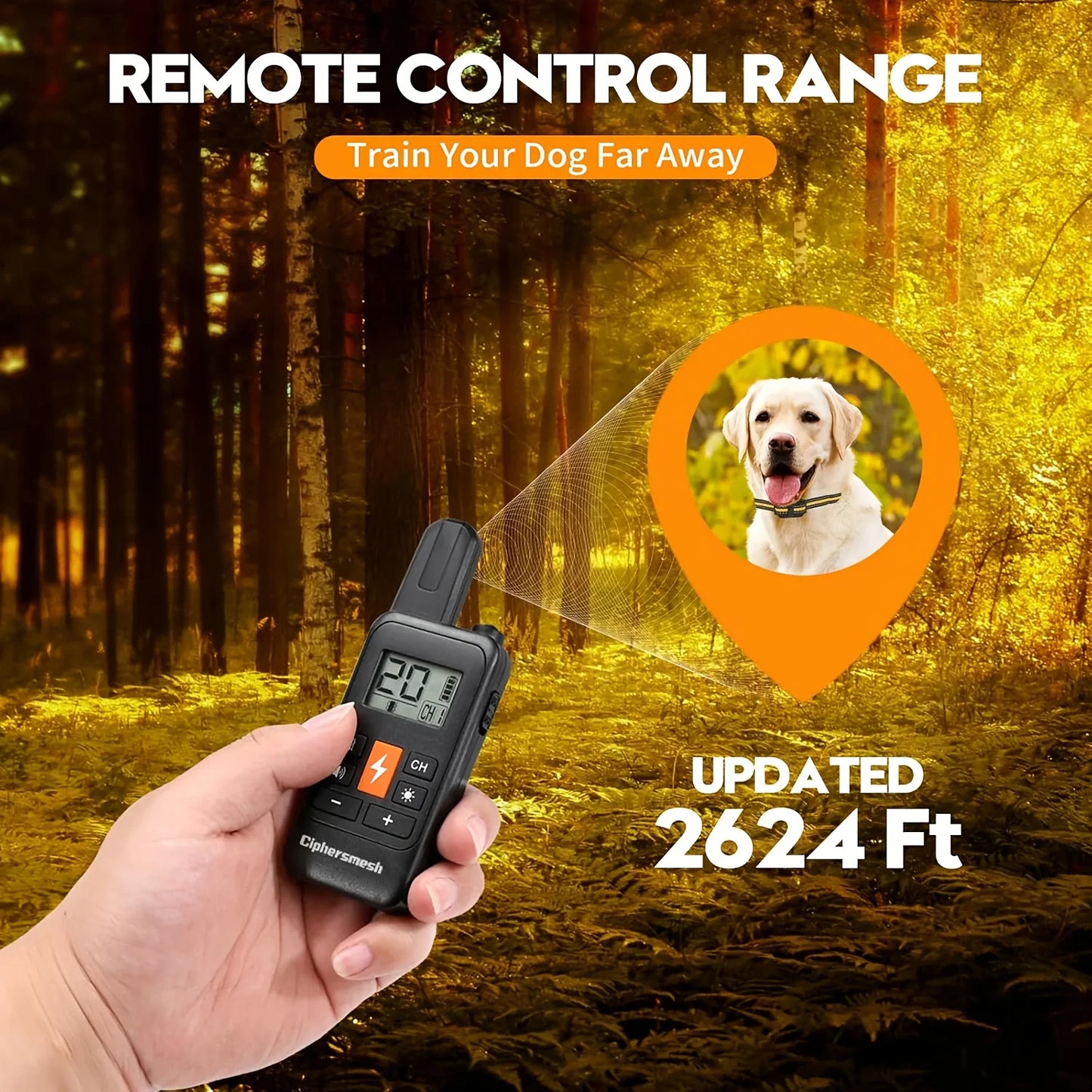 Electric Dog Training Collar; Rechargeable Anti Barking Shock Vibration;
