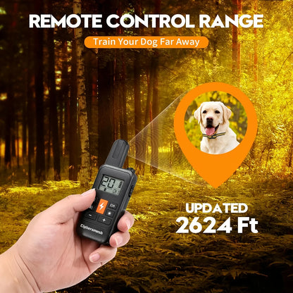 Electric Dog Training Collar; Rechargeable Anti Barking Shock Vibration;