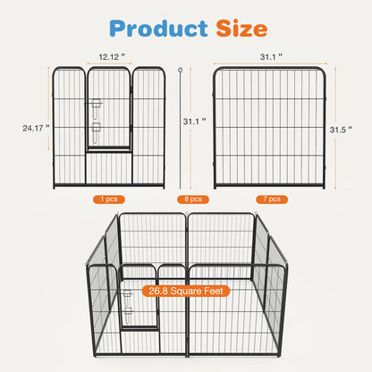 8 Panel Dog Playpen Indoor; Exercise Fence  Outdoor;