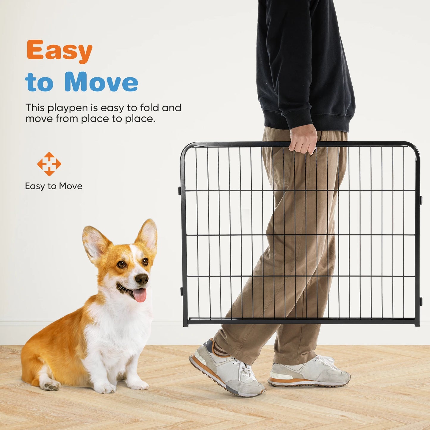 8 Panel Dog Playpen Indoor; Exercise Fence  Outdoor;