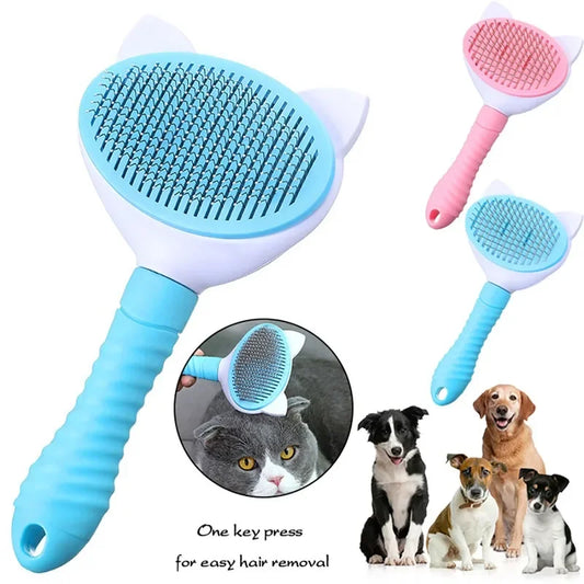 Pet Comb Cleaning Brush ;Supplies High Quality Self cleaning Brush; Professional Grooming brush for Dogs/Cats ;