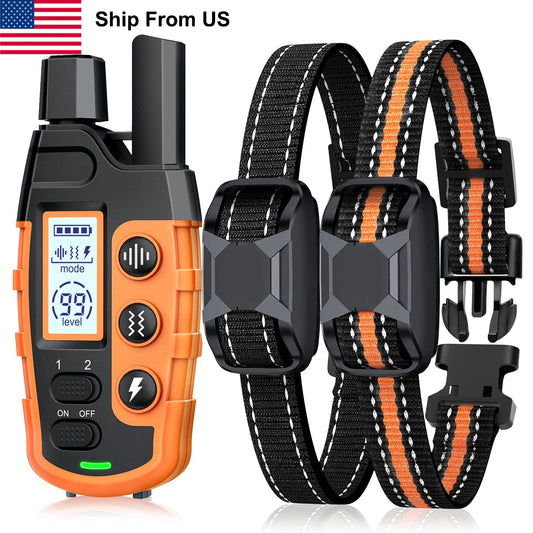 3300Ft Electric Dog Training Collar; Remote Control;  Shock Vibration;
