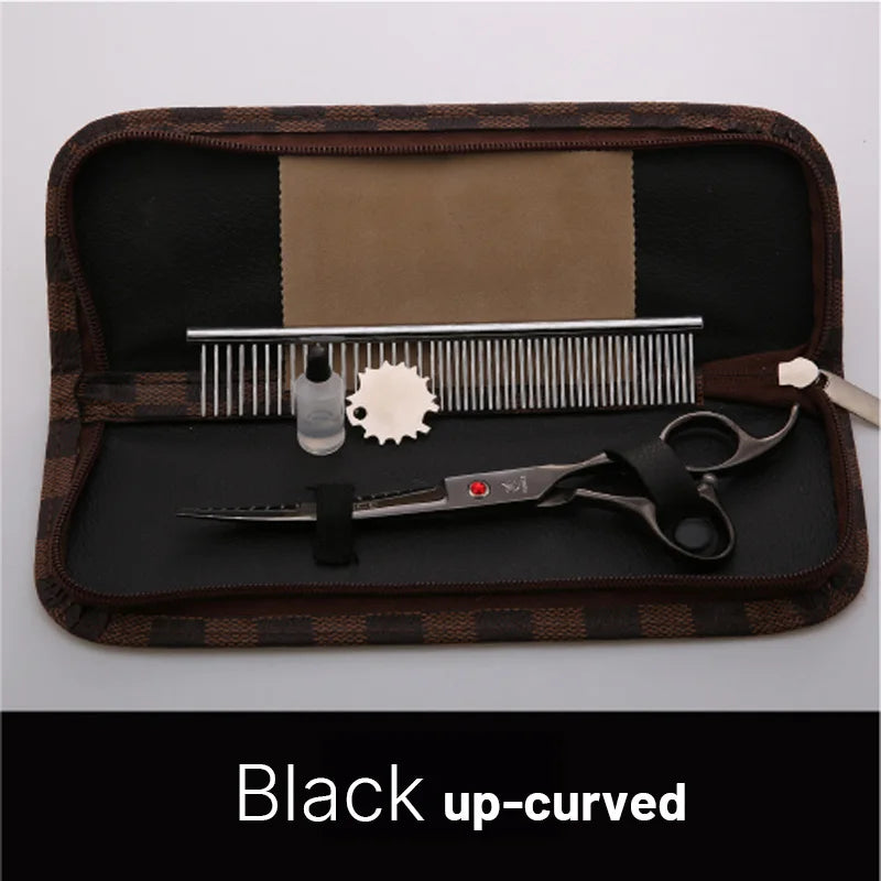 Classical Model homeuser Alloy steel 6.5/7.0 Inch rainbow&black dog grooming scissors; Shears set for household pet owner;