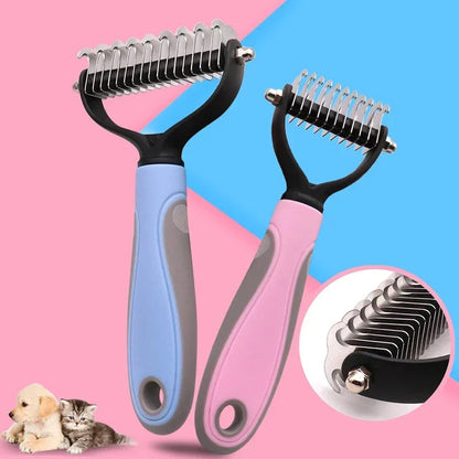 Pets Fur Knot Cutter Grooming ;Shedding Tools Pet Hair Removal; Comb /Brush Double sided;