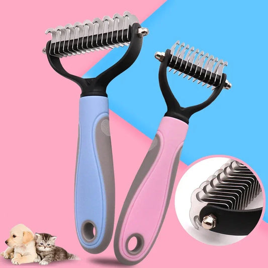 Pets Fur Knot Cutter Grooming ;Shedding Tools Pet Hair Removal; Comb /Brush Double sided;