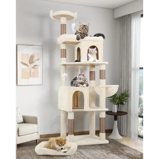 Heavy Duty Cat Trees Large Cats,Sturdy 72inMaine Coon Cats Tree for Large Cat 20lbs+Heavy Duty Cats Tower for Adult Biggest Cats
