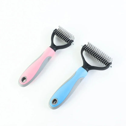 Pets Fur Knot Cutter Grooming ;Shedding Tools Pet Hair Removal; Comb /Brush Double sided;