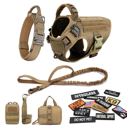 Military  Dog Harness , Collar ,Leash ; Bags Patches Set;