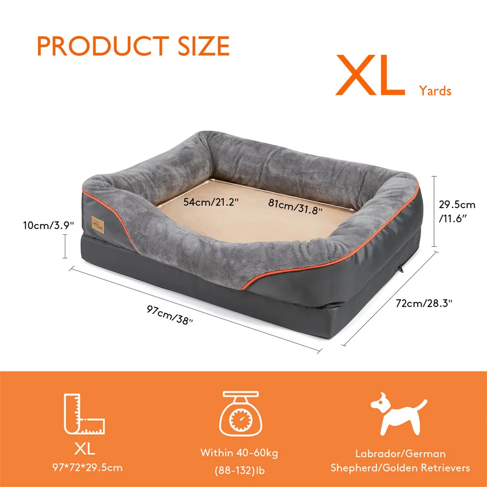 Jumbo Orthopedic Dog Bed; Memory Foam ;Pet Sofa ;