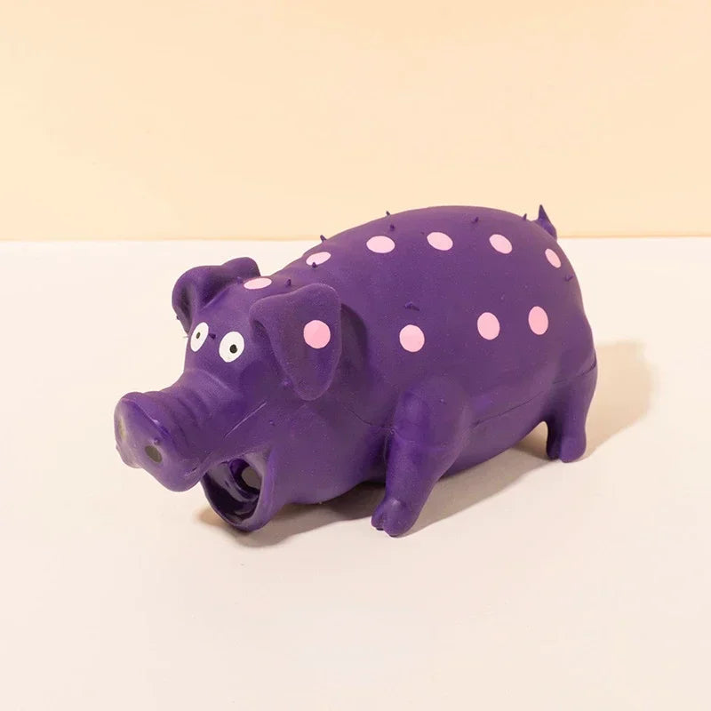 Squeaky Pig Dog Toy Latex Rubber;