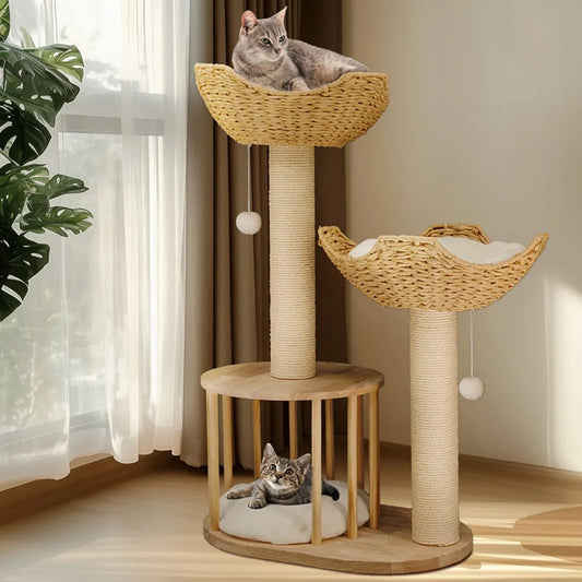 3-Tier Cat Tree Napping Perches Kitten Condo;