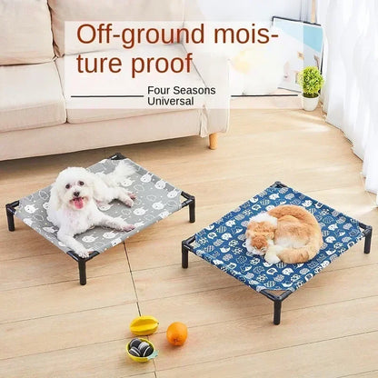Elevated Dog Bed ; Portable Folding Pet Camping Bed;, Breathable Washable for Indoor Outdoor;
