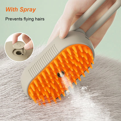 3-in-1Pet Hair Brush;  Electric Pet Cleaning Brush; Steam Spray Brush; Massage Hair Removal brush;