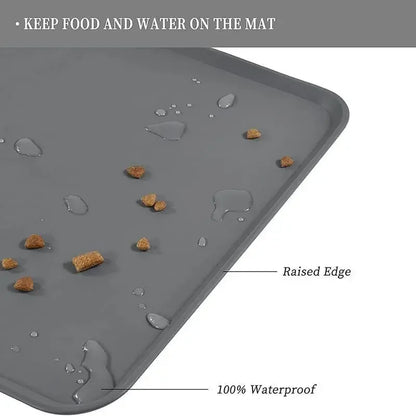 Food Mat For Feeding Bowl;  Silicone Mat -Waterproof;