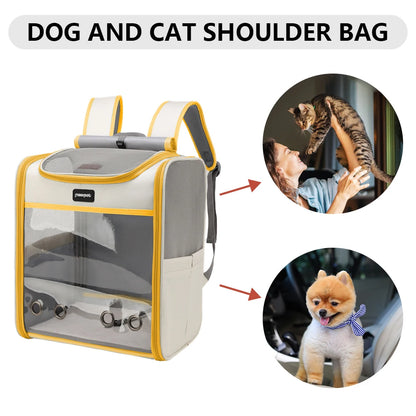 Carrier Pet Backpack Breathable; Transparent Portable Foldable Large Pet Carrier