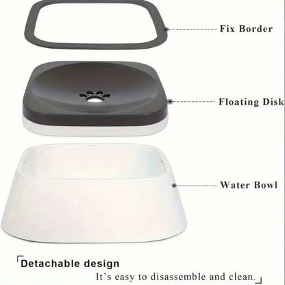 Durable Pet Water Bowl ;  Plastic Spill-Proof  w/ Floating Filter;