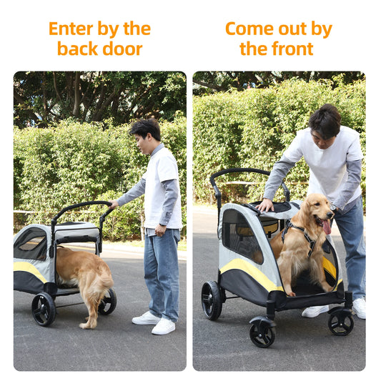 Portable Dog Stroller; Large Dogs Foldable Pet Stroller; Cat Travel Stroller;