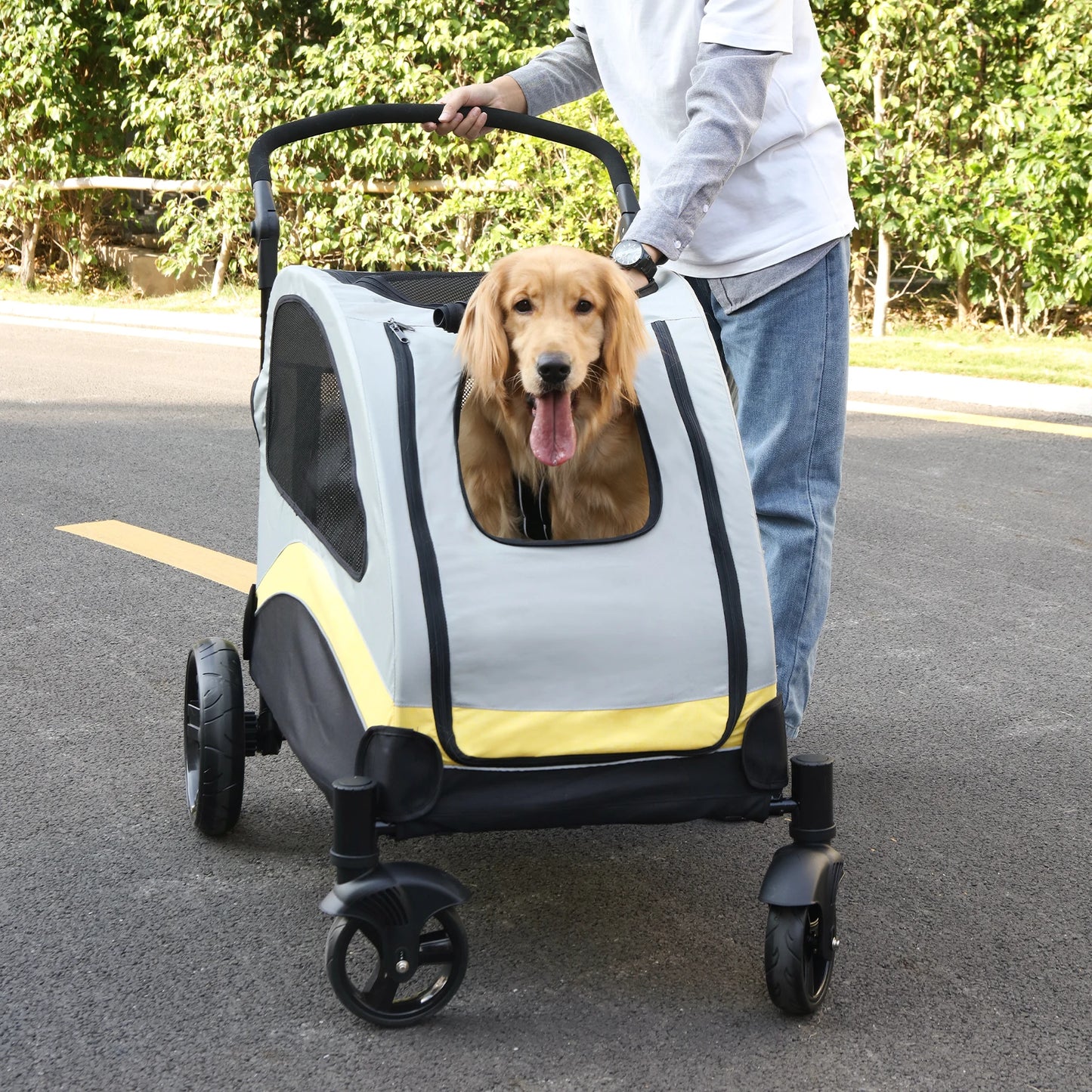 Portable Dog Stroller; Large Dogs Foldable Pet Stroller; Cat Travel Stroller;