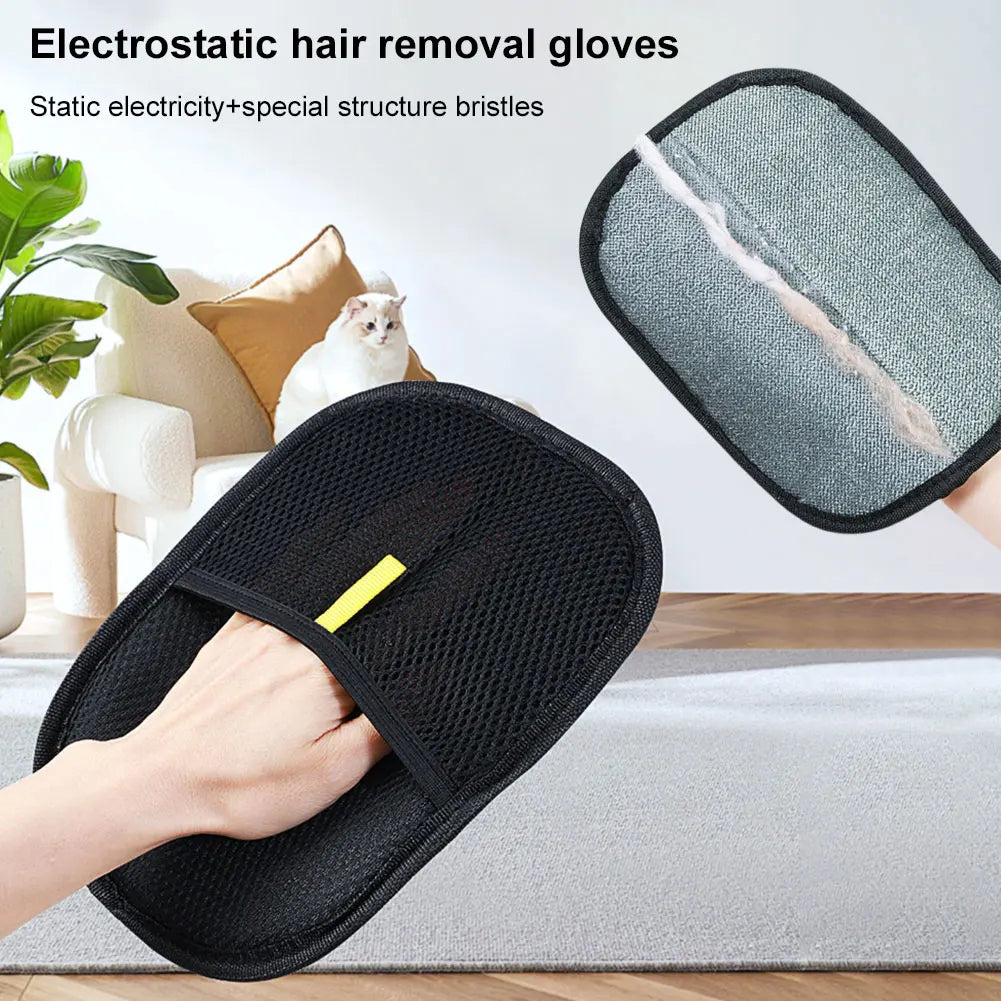 Pet Grooming Gloves Deshedding Brush Glove;  Dog Cat Rabbit with Long/Short/Curly Hair;