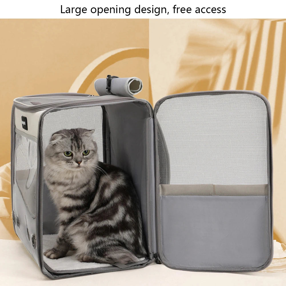 Carrier Pet Backpack Breathable; Transparent Portable Foldable Large Pet Carrier