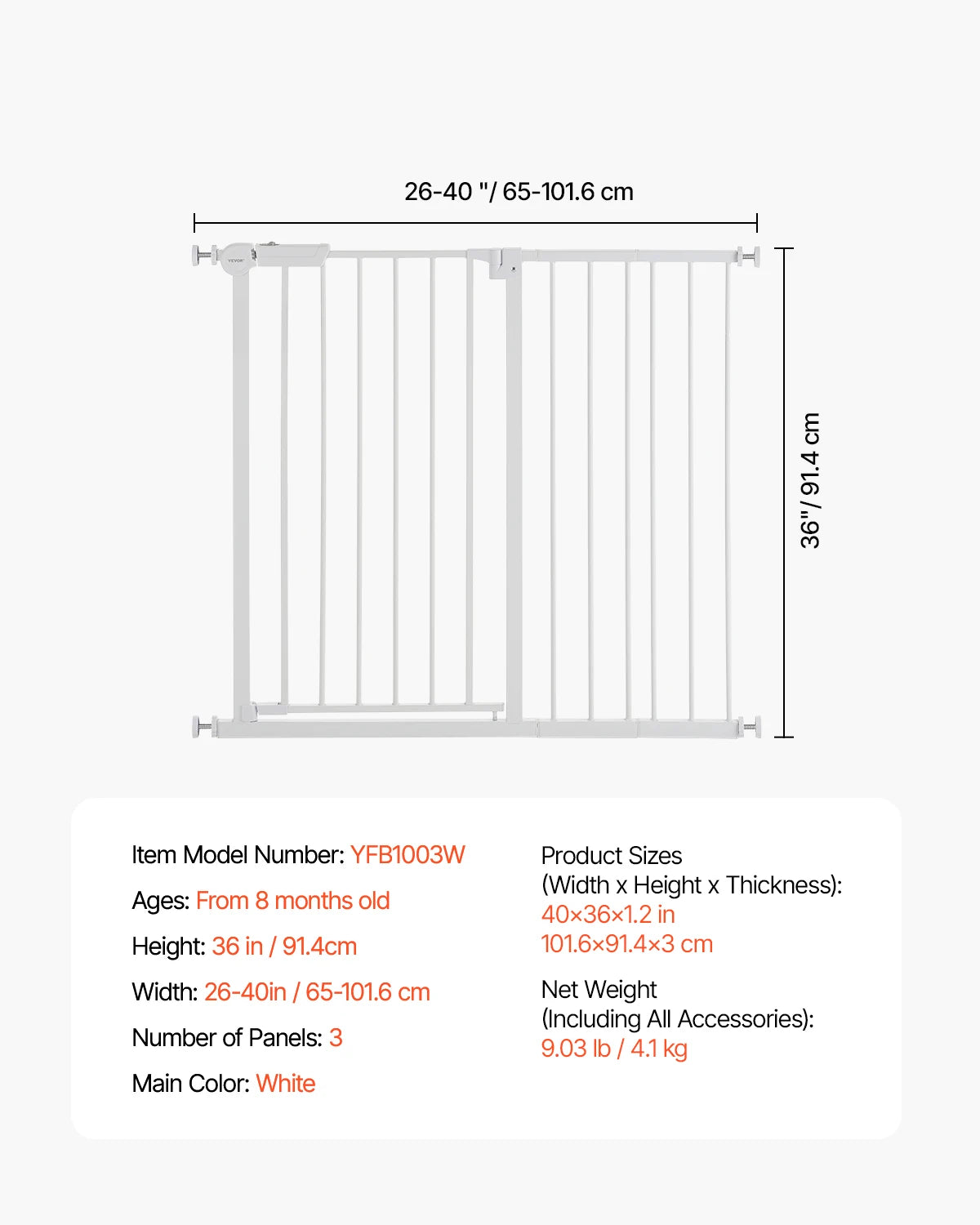 Dog Gate Walk Thru; Child Pet Security; Pressure Mount;