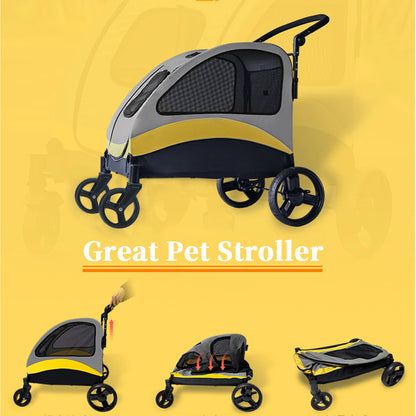 Portable Dog Stroller; Large Dogs Foldable Pet Stroller; Cat Travel Stroller;