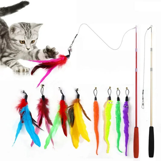Cat Toy Bell, Feather & Fishing Rod : Cat Toys Interactive